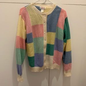Vintage wool sweater patchwork knit.